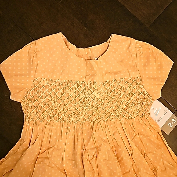 Hand smocked toddler girl summer dress cotton 2T - 3T - Picture 2 of 3
